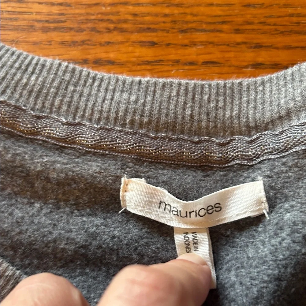 Gray Sweatshirt with 'SNOW WAY' Embroidery - Picture 5 of 7